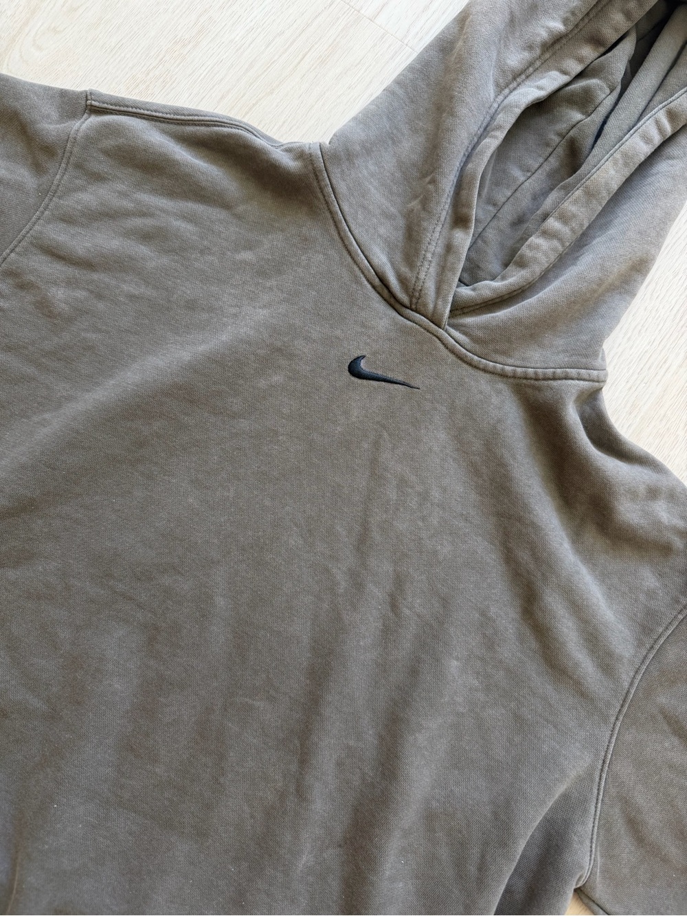 Nike Brown Crewneck Hoodie with Black Swoosh